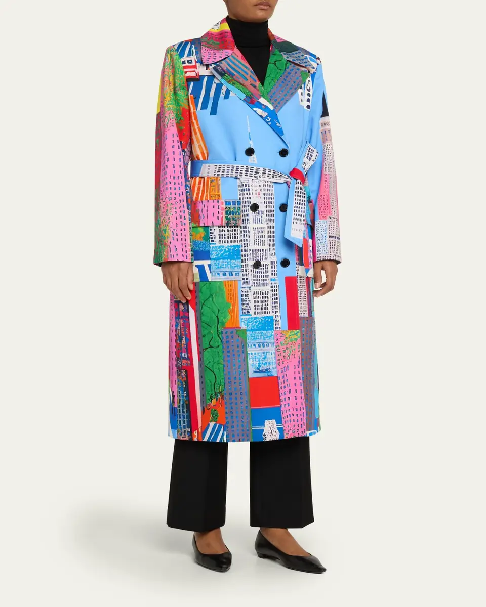 Libertine NYC Cityscape-Print Belted Long Trench Coat | Thumbnail 4 Libertine NYC Cityscape-Print Belted Long Trench Coat | Thumbnail 4