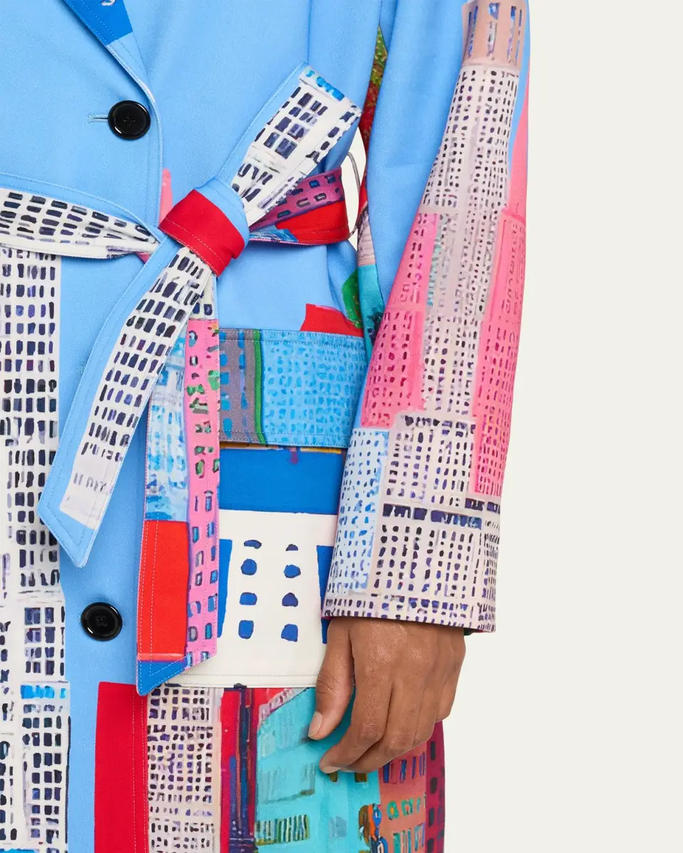 Libertine NYC Cityscape-Print Belted Long Trench Coat | Thumbnail 5 Libertine NYC Cityscape-Print Belted Long Trench Coat | Thumbnail 5