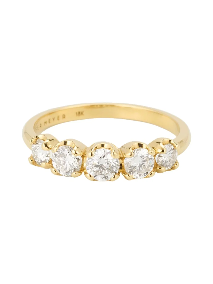 Small Graduated Diamond Ring in 18K Yellow Gold Small Graduated Diamond Ring in 18K Yellow Gold