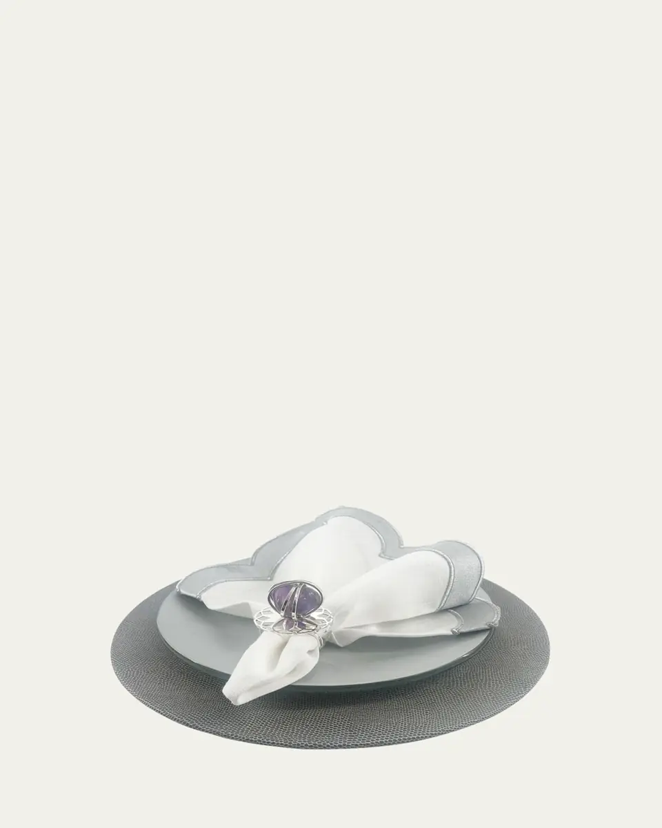 Nomi K Embossed Vegan Leather Placemat with Silver Butterflies | Thumbnail 2 Nomi K Embossed Vegan Leather Placemat with Silver Butterflies | Thumbnail 2