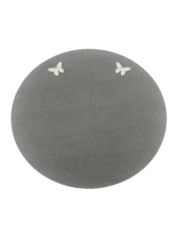 Nomi K Embossed Vegan Leather Placemat with Silver Butterflies