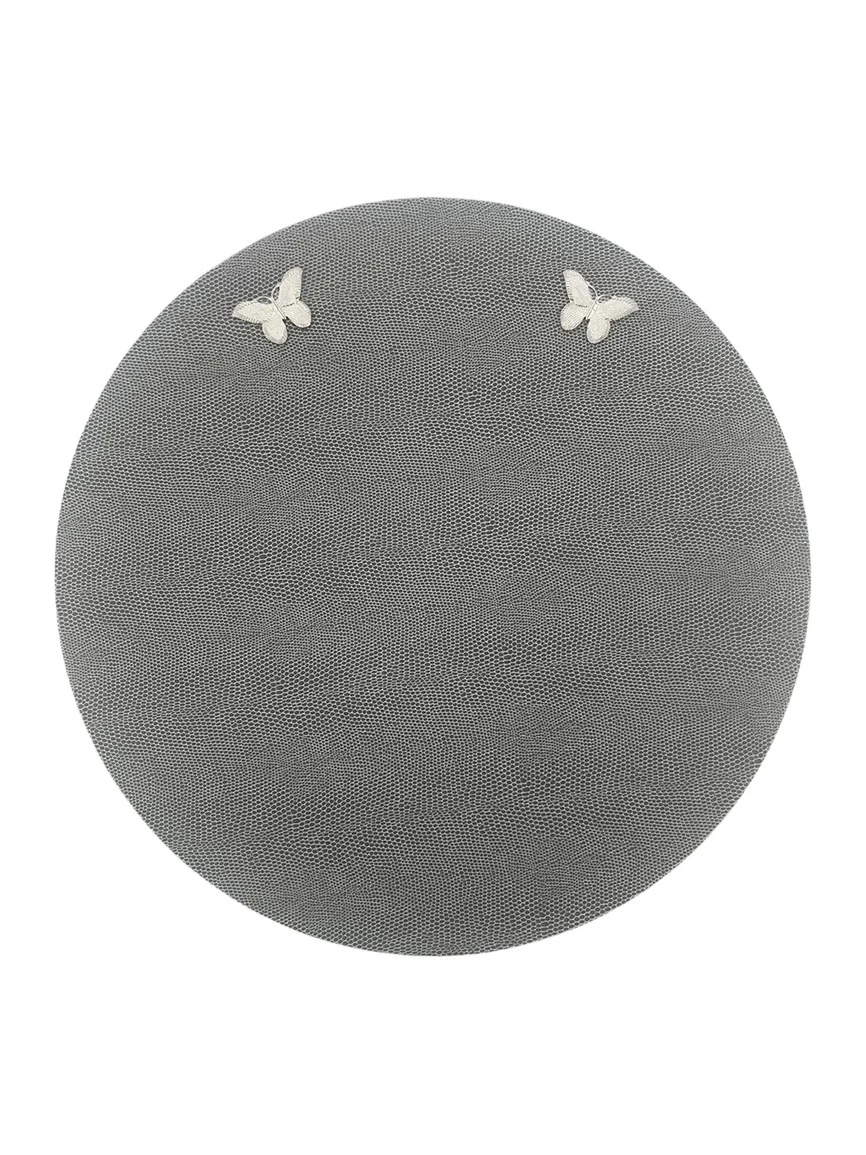 Embossed Vegan Leather Placemat with Silver Butterflies Embossed Vegan Leather Placemat with Silver Butterflies