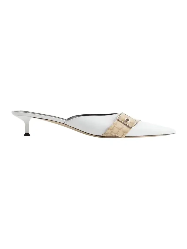 CHRISTEN Helix Mixed Leather Buckle Mules | Thumbnail 1 CHRISTEN Helix Mixed Leather Buckle Mules | Thumbnail 1
