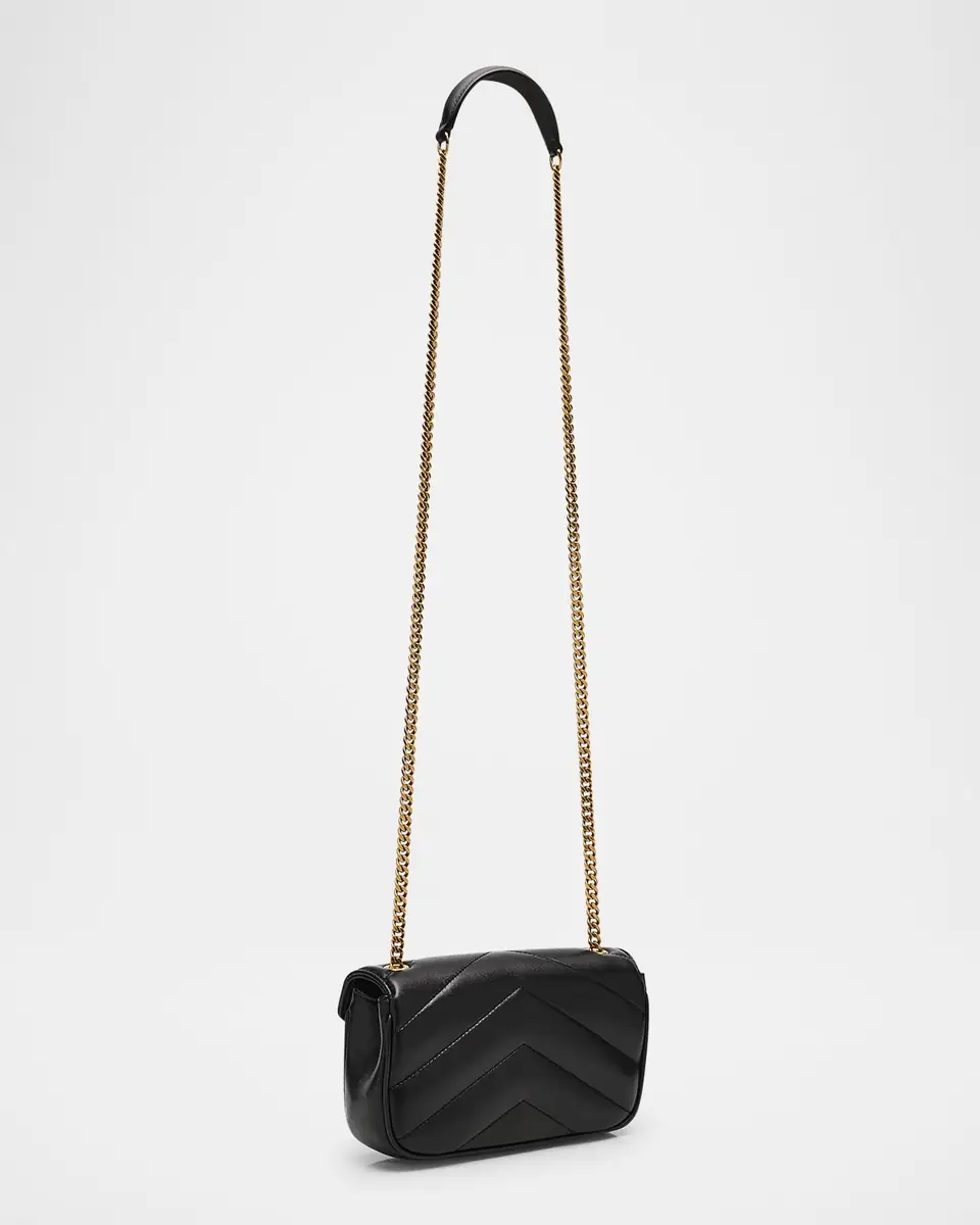 Saint Laurent Loulou Mini YSL Chain Crossbody Bag in Quilted Leather | Thumbnail 2 Saint Laurent Loulou Mini YSL Chain Crossbody Bag in Quilted Leather | Thumbnail 2
