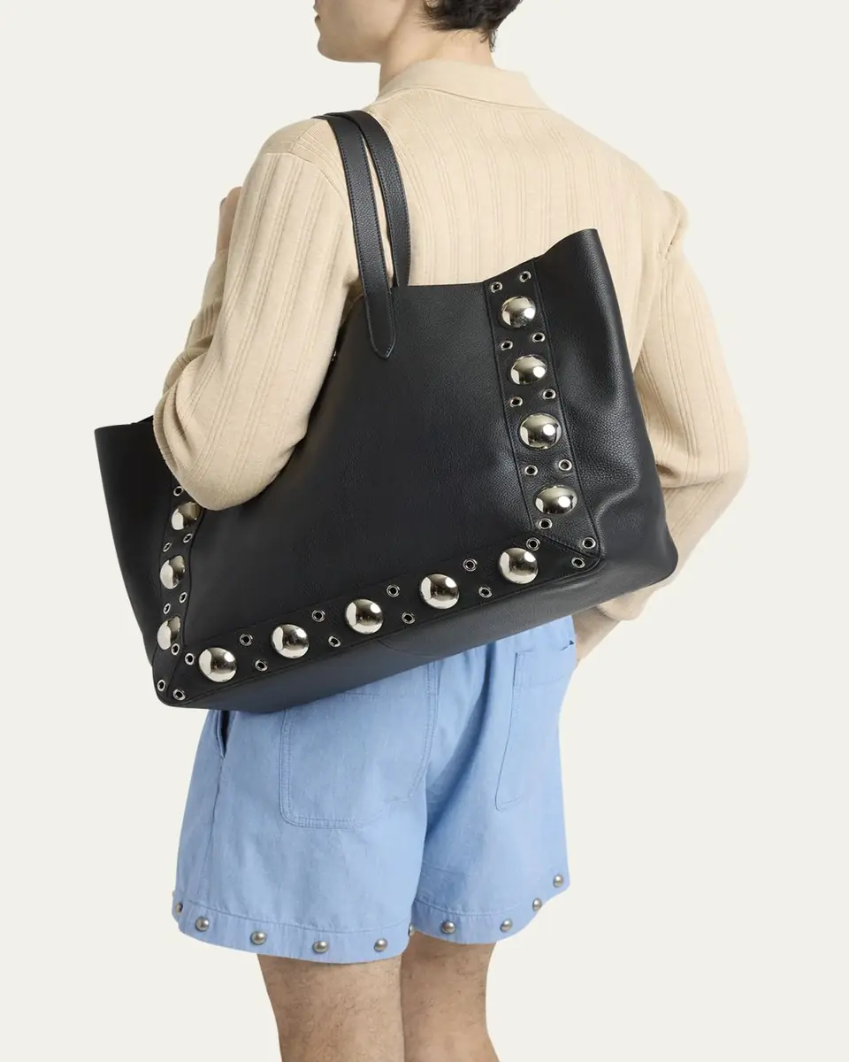Valentino Garavani Men's Nellcote Large Studded Leather Tote Bag | Thumbnail 2 Valentino Garavani Men's Nellcote Large Studded Leather Tote Bag | Thumbnail 2