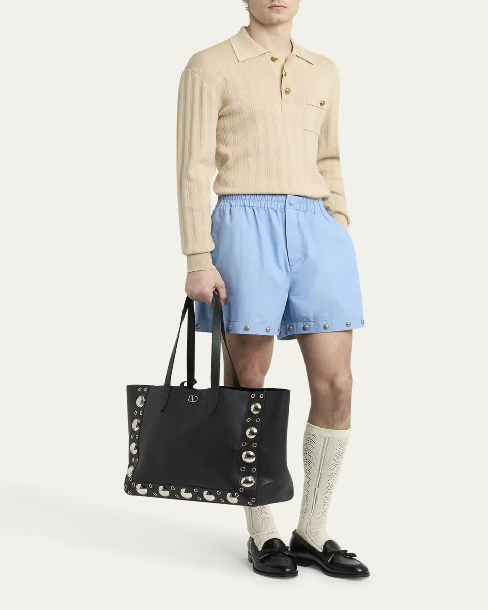 Valentino Garavani Men's Nellcote Large Studded Leather Tote Bag | Thumbnail 3 Valentino Garavani Men's Nellcote Large Studded Leather Tote Bag | Thumbnail 3