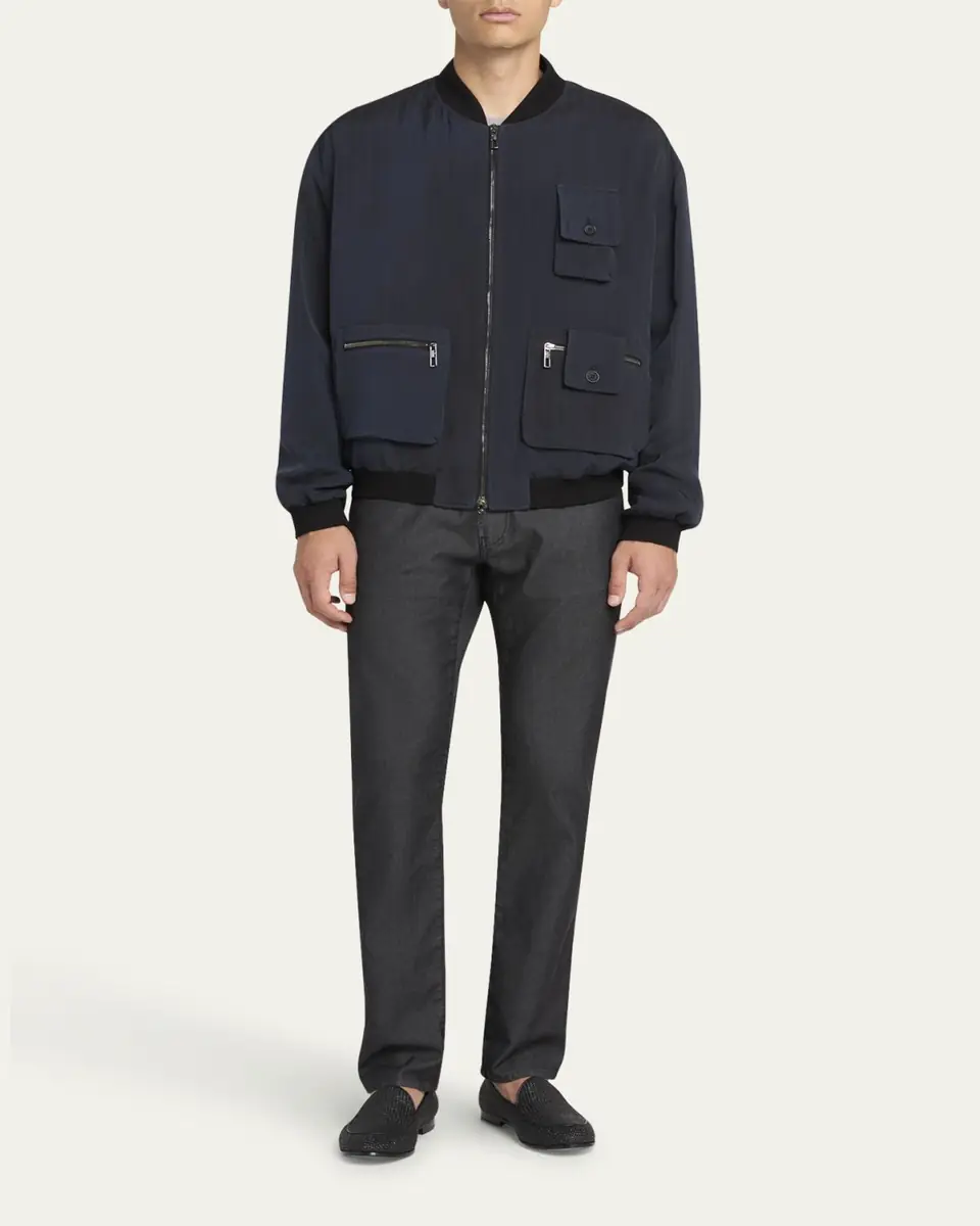 Giorgio Armani Men's Chevron Utility Bomber Jacket | Thumbnail 2