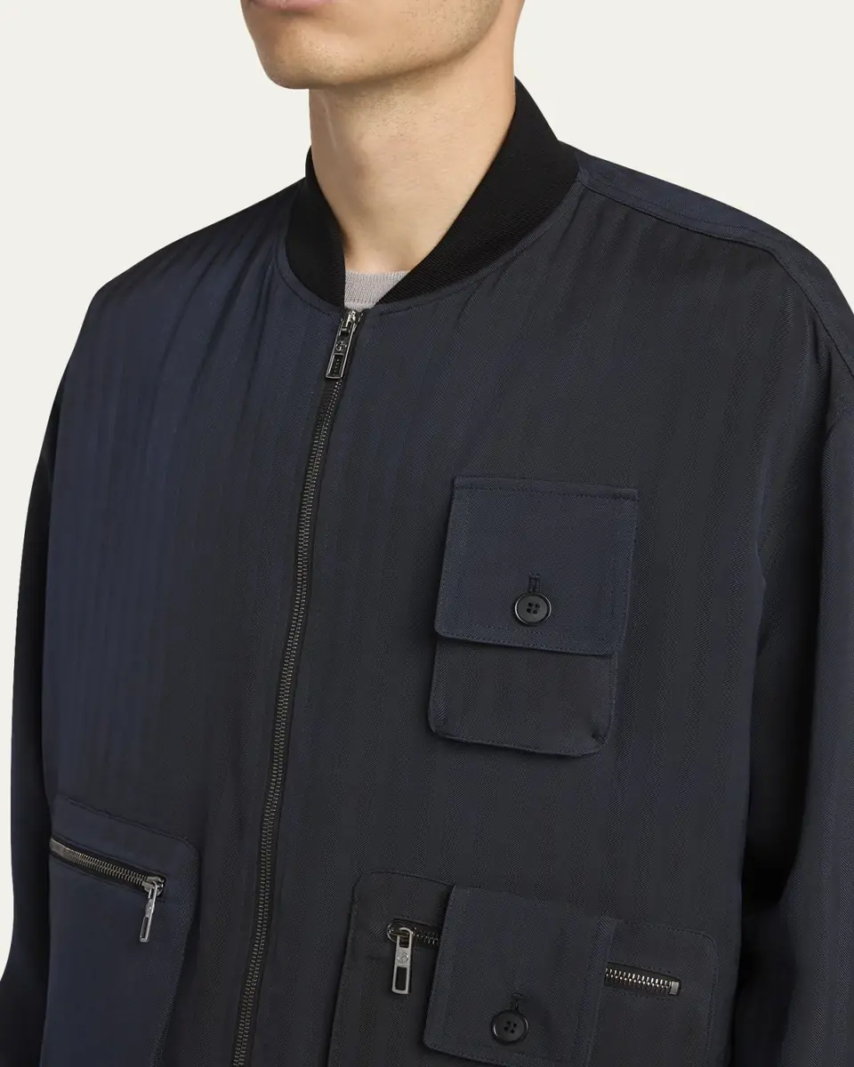 Giorgio Armani Men's Chevron Utility Bomber Jacket | Thumbnail 5