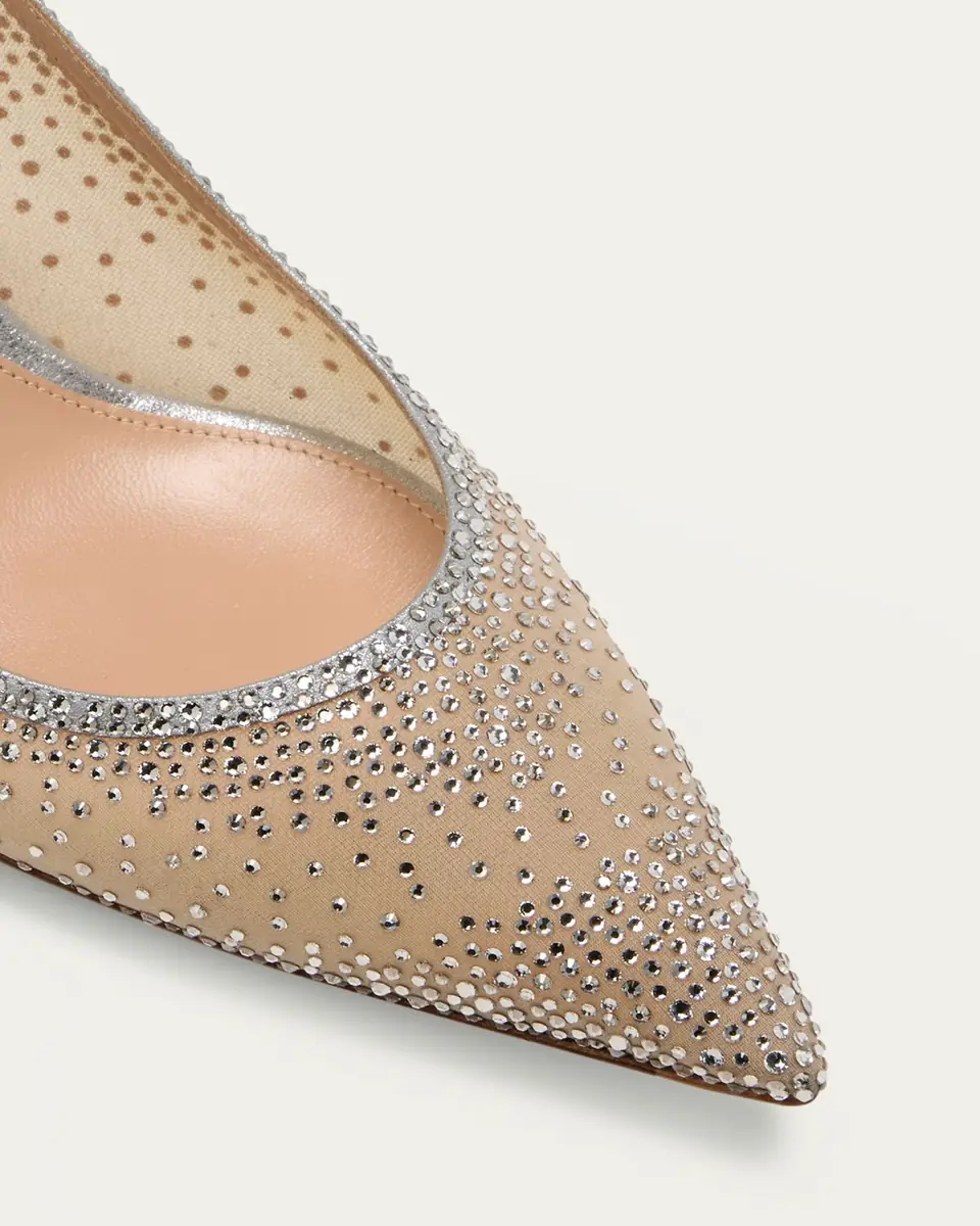 Gianvito Rossi Strass Organza Kitten-Heel Slingback Pumps | Thumbnail 5 Gianvito Rossi Strass Organza Kitten-Heel Slingback Pumps | Thumbnail 5