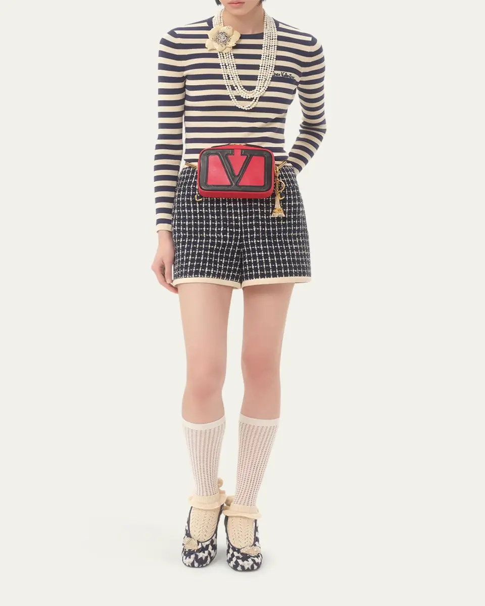 Valentino Garavani Chez Valentino Striped Knit Long-Sleeve Top | Thumbnail 2 Valentino Garavani Chez Valentino Striped Knit Long-Sleeve Top | Thumbnail 2