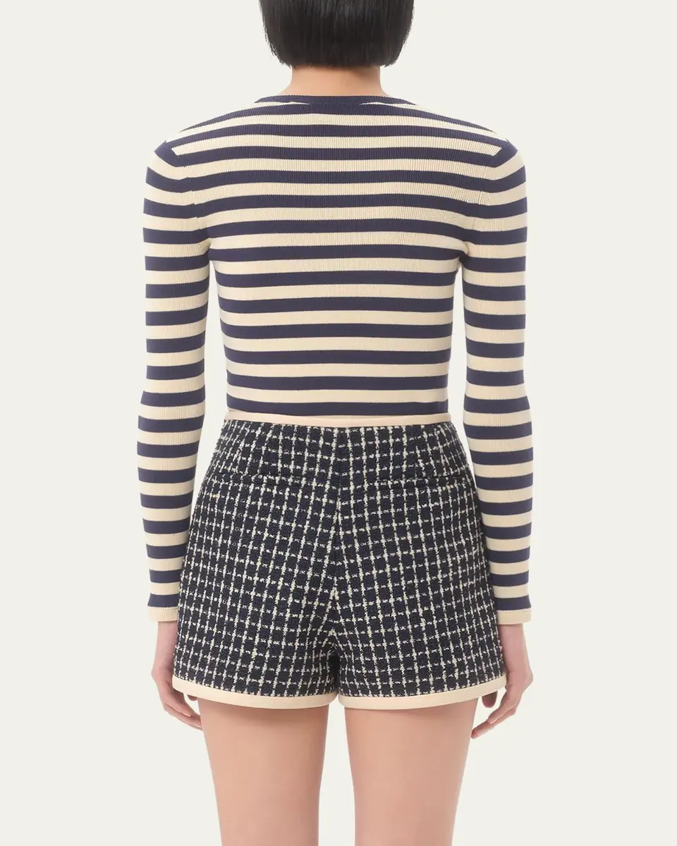Valentino Garavani Chez Valentino Striped Knit Long-Sleeve Top | Thumbnail 3 Valentino Garavani Chez Valentino Striped Knit Long-Sleeve Top | Thumbnail 3