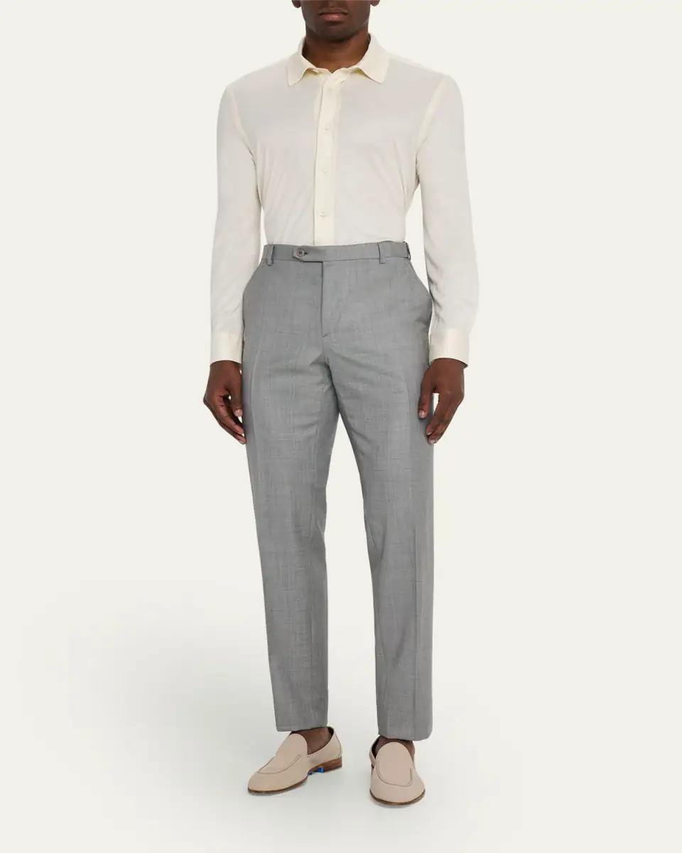 Brioni Men's Wool Sharkskin Pants | Thumbnail 2 Brioni Men's Wool Sharkskin Pants | Thumbnail 2
