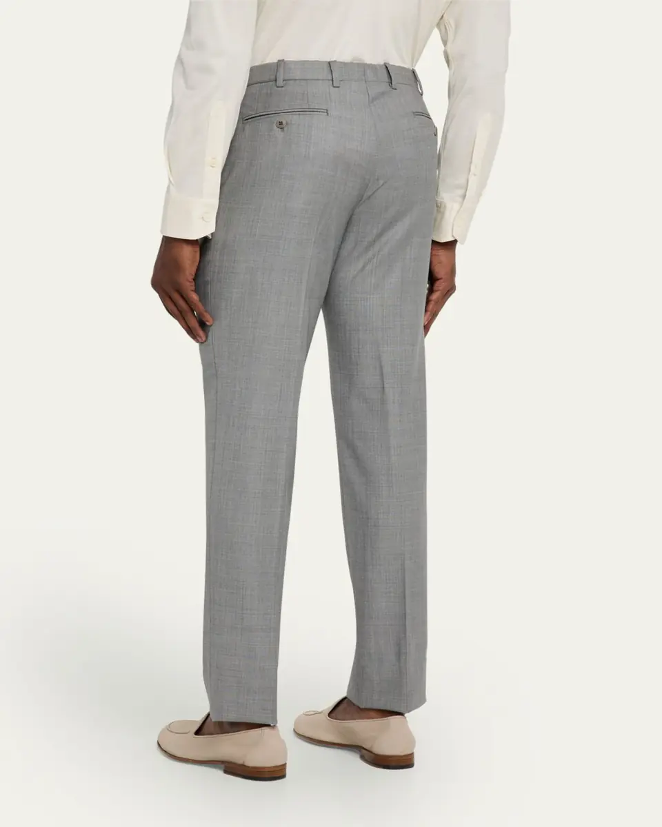 Brioni Men's Wool Sharkskin Pants | Thumbnail 3 Brioni Men's Wool Sharkskin Pants | Thumbnail 3