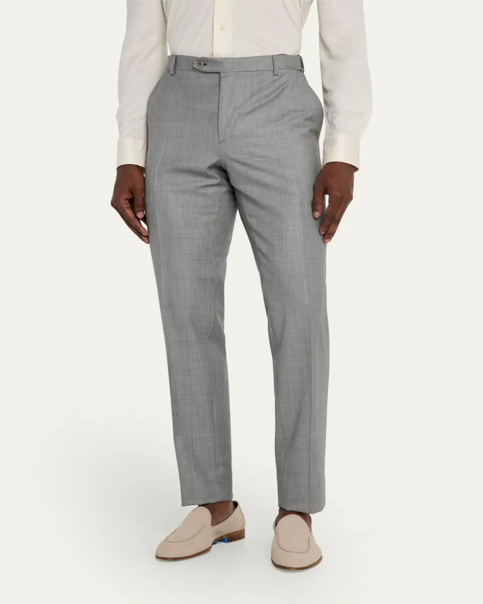 Brioni Men's Wool Sharkskin Pants | Thumbnail 4 Brioni Men's Wool Sharkskin Pants | Thumbnail 4