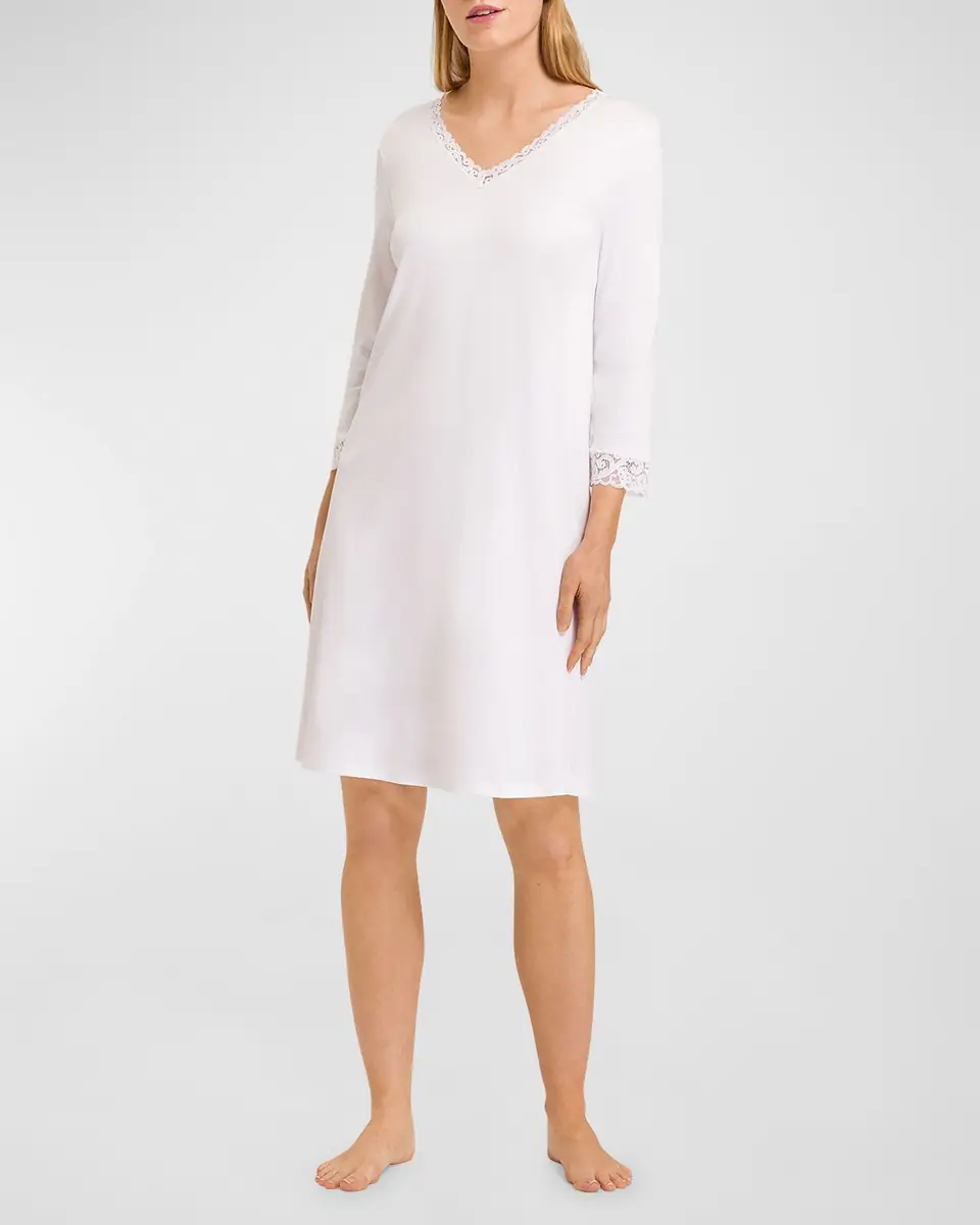 Hanro Moments Lace-Trim Cotton Nightgown | Thumbnail 6 Hanro Moments Lace-Trim Cotton Nightgown | Thumbnail 6