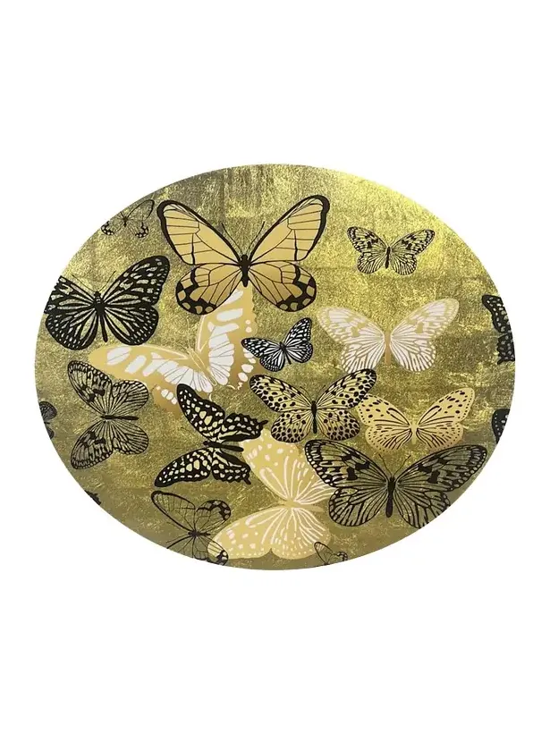 Nomi K Gold Butterly Round Lacquer Placemat