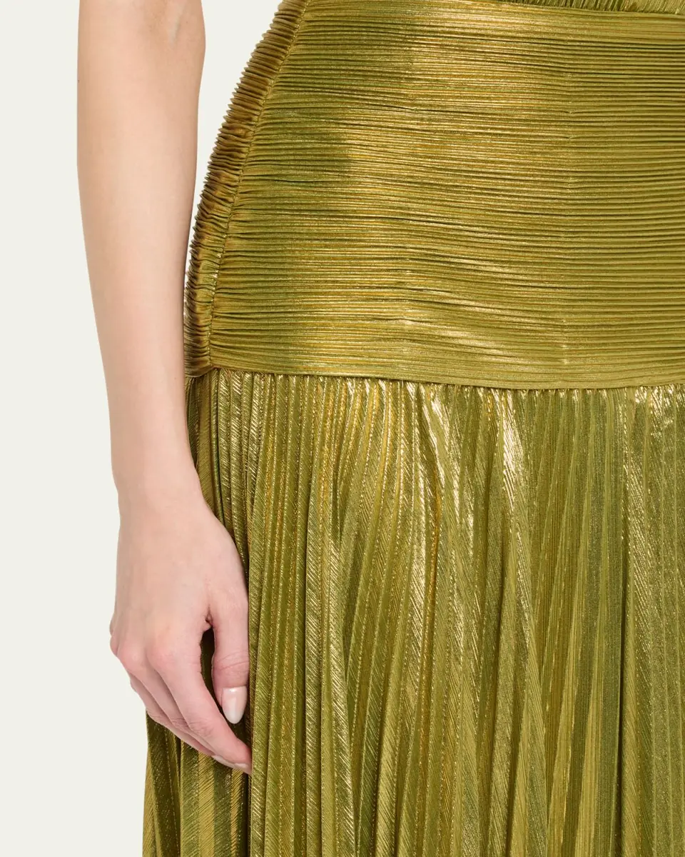 Retrofête Thalia Metallic Halter Gown | Thumbnail 5