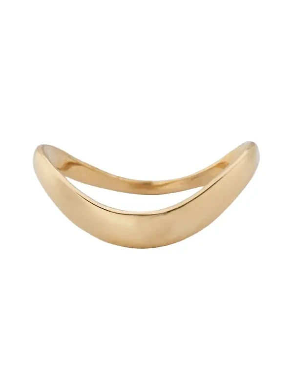 14K Gold Skinny Curved Bubble Ring 14K Gold Skinny Curved Bubble Ring
