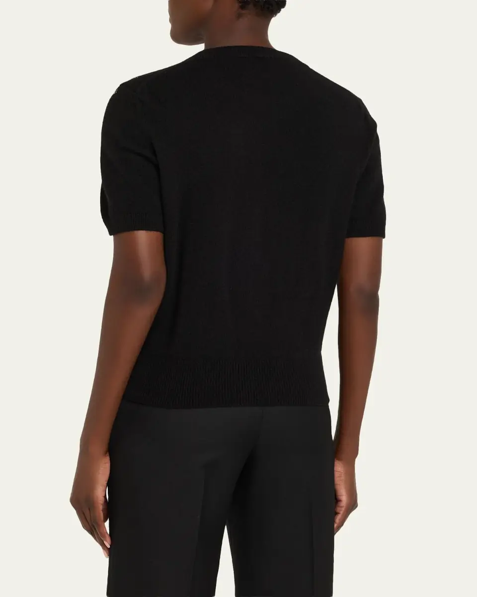 Libertine American Beauty Embellished Short-Sleeve Cashmere Sweater | Thumbnail 3