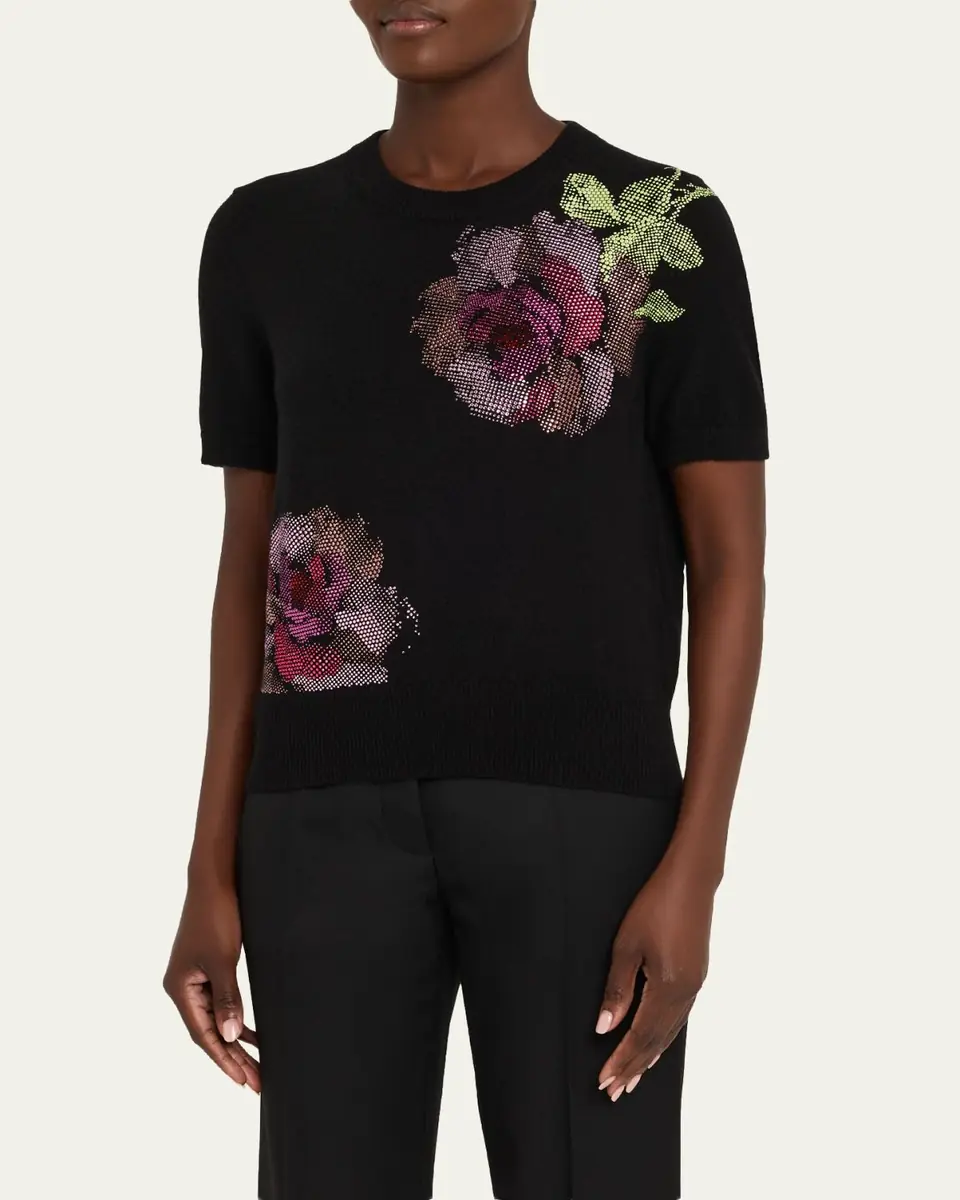 Libertine American Beauty Embellished Short-Sleeve Cashmere Sweater | Thumbnail 4