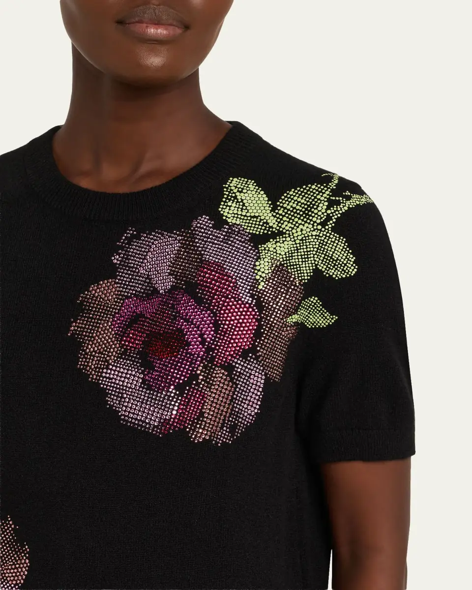 Libertine American Beauty Embellished Short-Sleeve Cashmere Sweater | Thumbnail 5