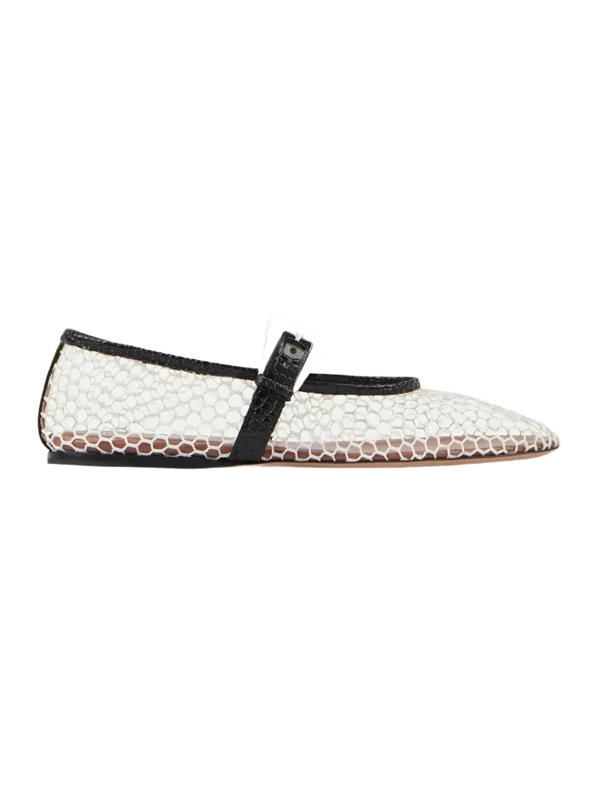 Sveva Net Mary Jane Ballerina Flats