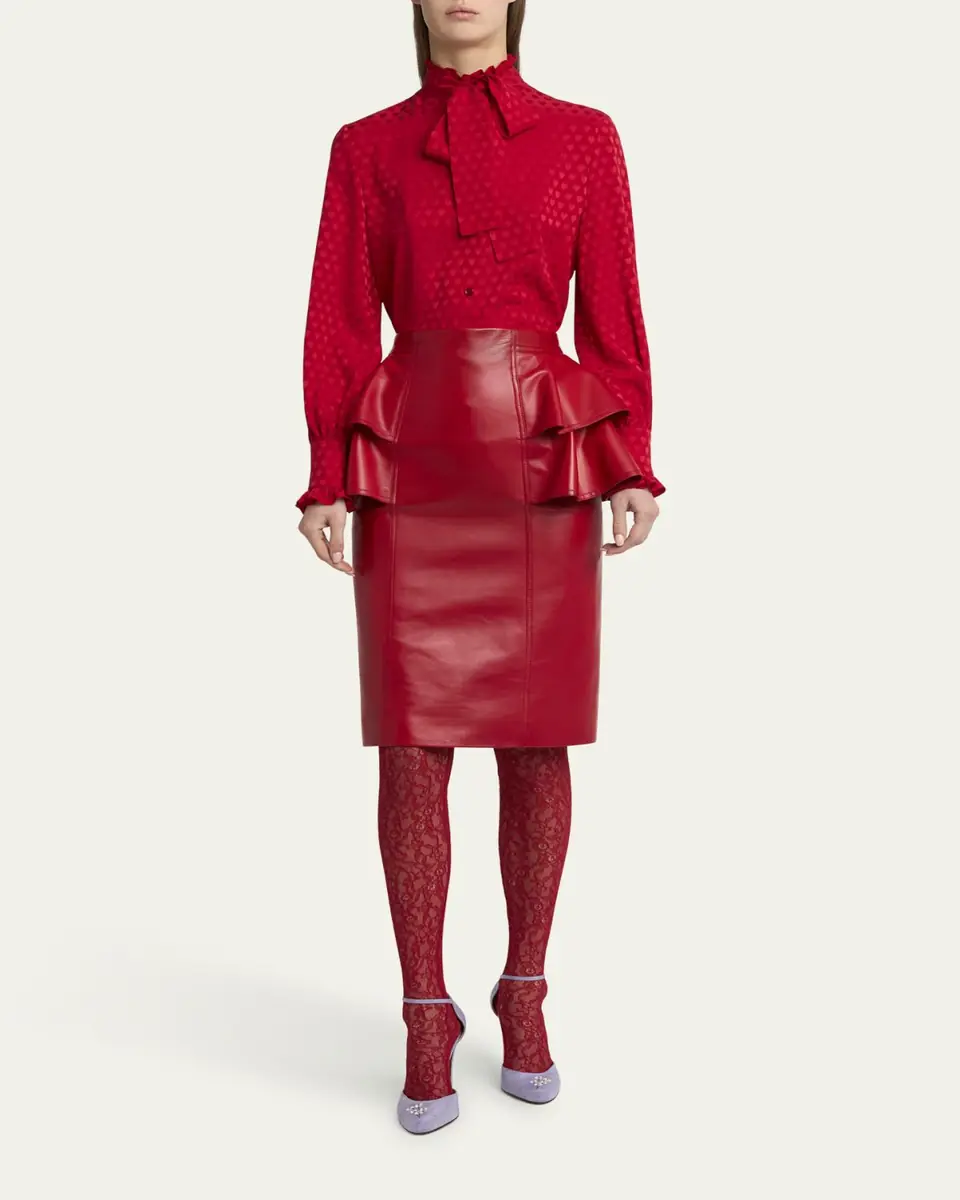 Valentino Garavani High-Neck Silk Heart Shirt | Thumbnail 2 Valentino Garavani High-Neck Silk Heart Shirt | Thumbnail 2
