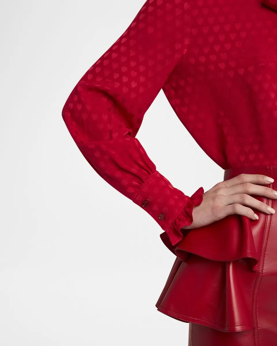 Valentino Garavani High-Neck Silk Heart Shirt | Thumbnail 5 Valentino Garavani High-Neck Silk Heart Shirt | Thumbnail 5