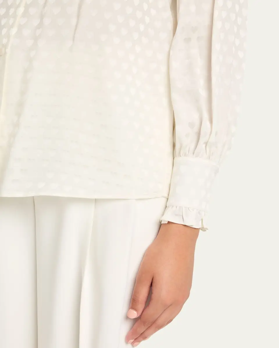 Valentino Garavani High-Neck Silk Heart Shirt | Thumbnail 6 Valentino Garavani High-Neck Silk Heart Shirt | Thumbnail 6