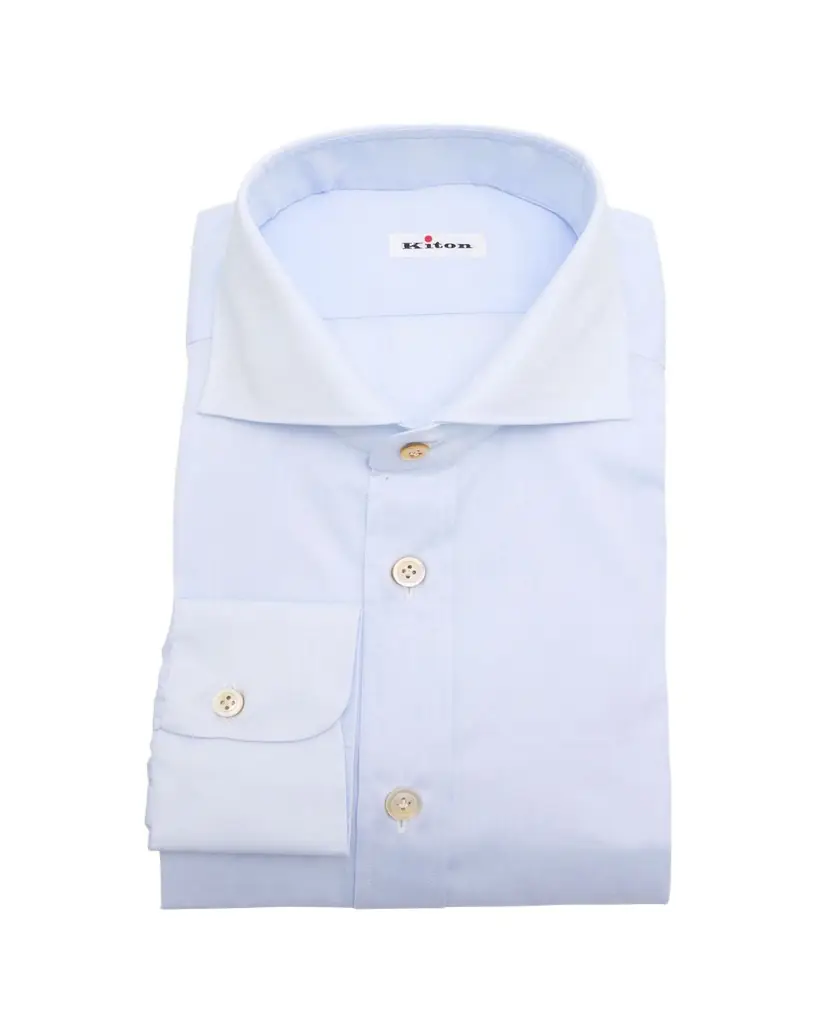 Kiton Men's Solid Cotton Dress Shirt | Image 1 Kiton Men's Solid Cotton Dress Shirt | Image 1