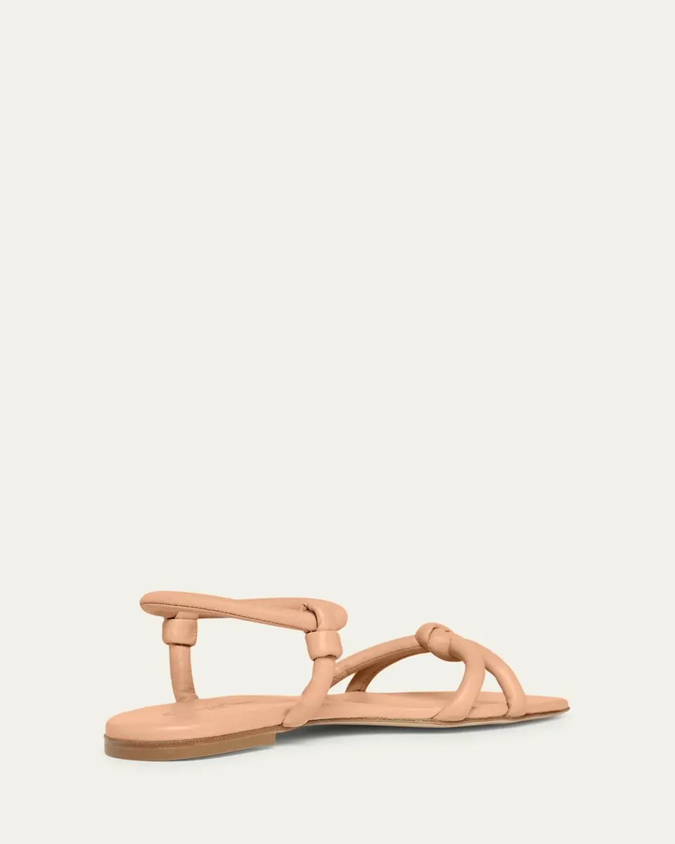 Gianvito Rossi Juno Knotted Leather Flat Sandals | Thumbnail 2