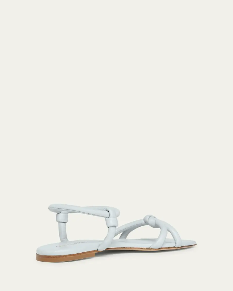 Gianvito Rossi Juno Knotted Leather Flat Sandals | Thumbnail 4