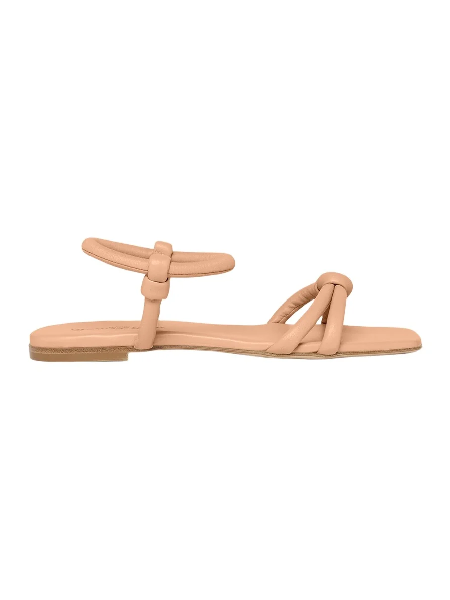 Gianvito Rossi Juno Knotted Leather Flat Sandals