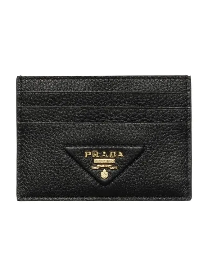 Triangle Logo Leather Card Holder Triangle Logo Leather Card Holder