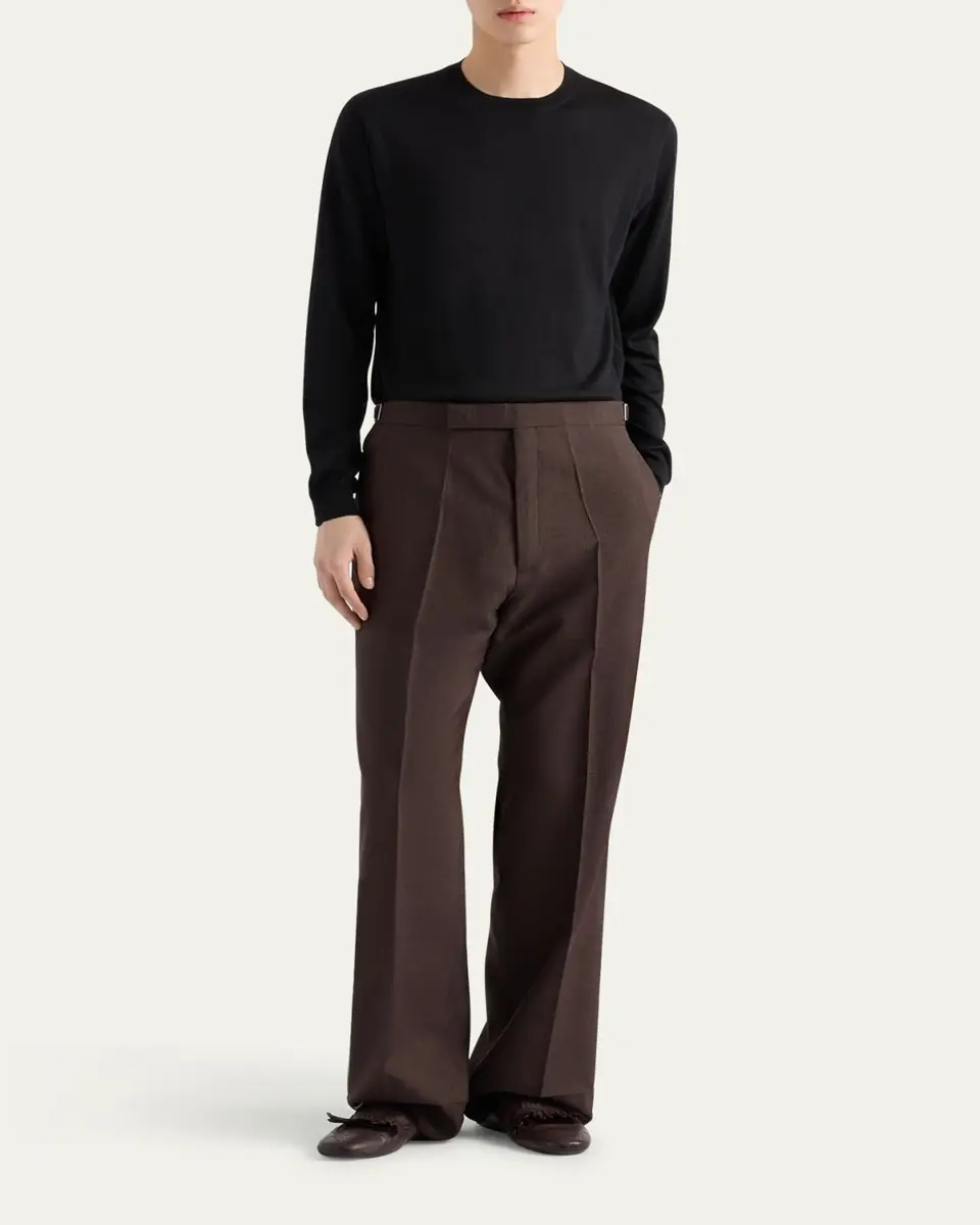 Prada Men's Silk-Cashmere Crew Sweater | Thumbnail 3