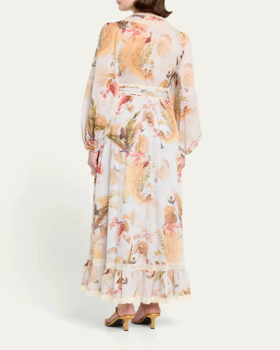 Zimmermann Ascension Frilled Long-Sleeve Wrap Dress | Thumbnail 5 Zimmermann Ascension Frilled Long-Sleeve Wrap Dress | Thumbnail 5
