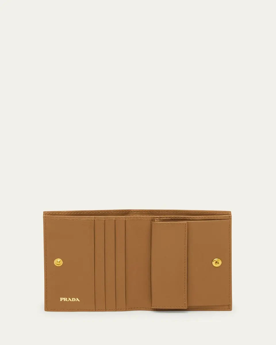 Prada Small Leather Bifold Wallet | Thumbnail 3 Prada Small Leather Bifold Wallet | Thumbnail 3