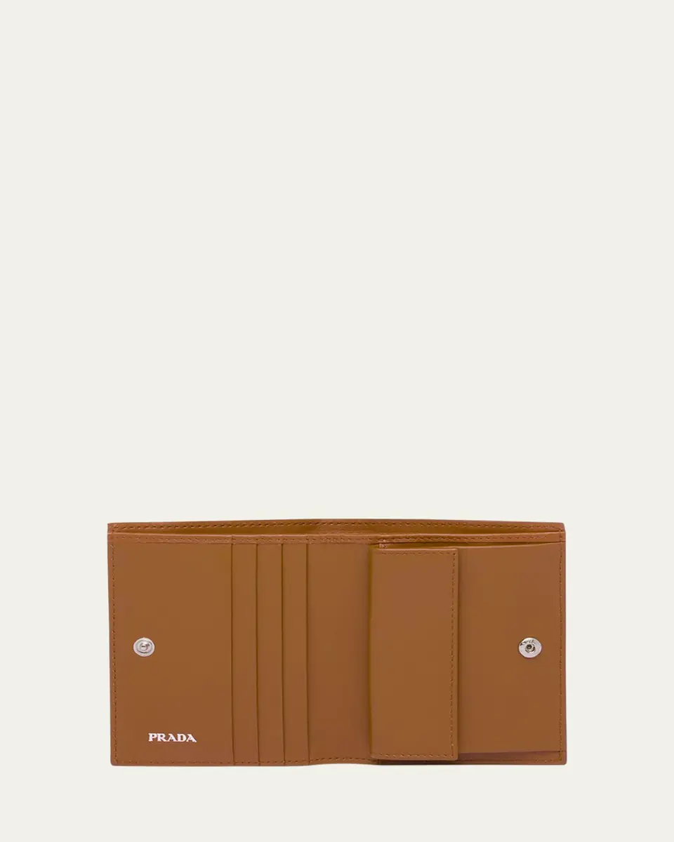 Prada Small Leather Bifold Wallet | Thumbnail 5 Prada Small Leather Bifold Wallet | Thumbnail 5