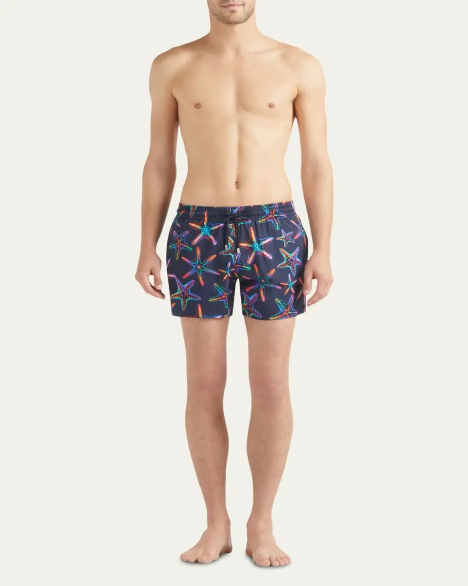 Vilebrequin Men's Disco Starfish-Print Swim Shorts | Thumbnail 2 Vilebrequin Men's Disco Starfish-Print Swim Shorts | Thumbnail 2