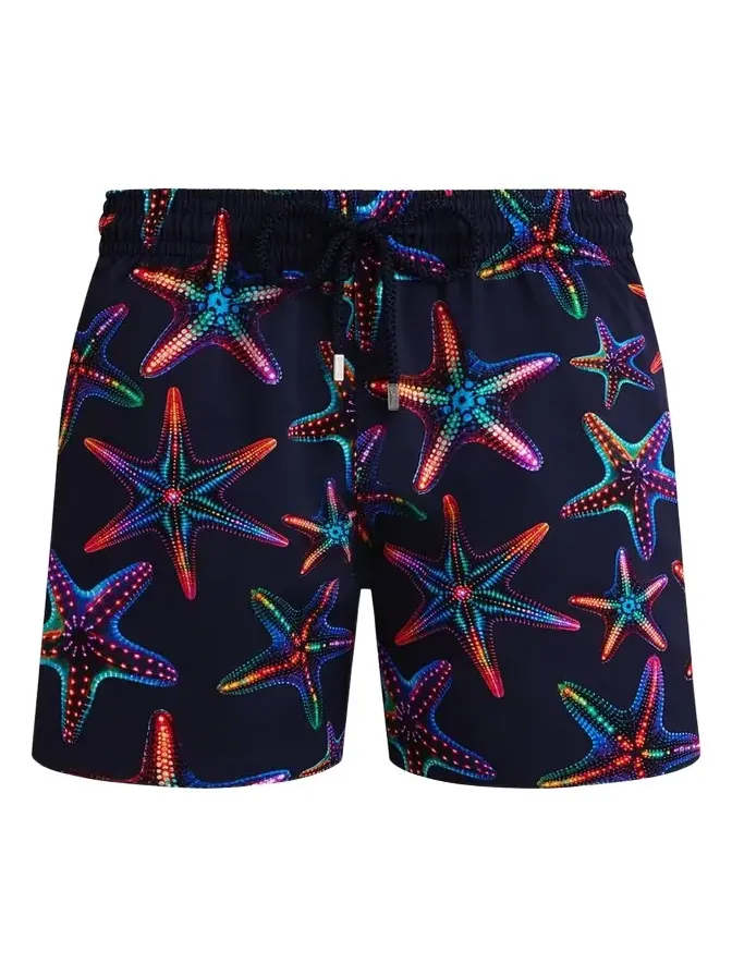 Men's Disco Starfish-Print Swim Shorts Men's Disco Starfish-Print Swim Shorts