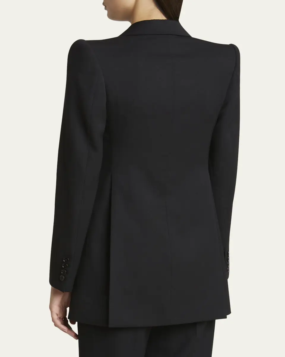 Chloé Double-Breasted Wool Tailored Jacket With Patch Pockets | Thumbnail 3 Chloé Double-Breasted Wool Tailored Jacket With Patch Pockets | Thumbnail 3