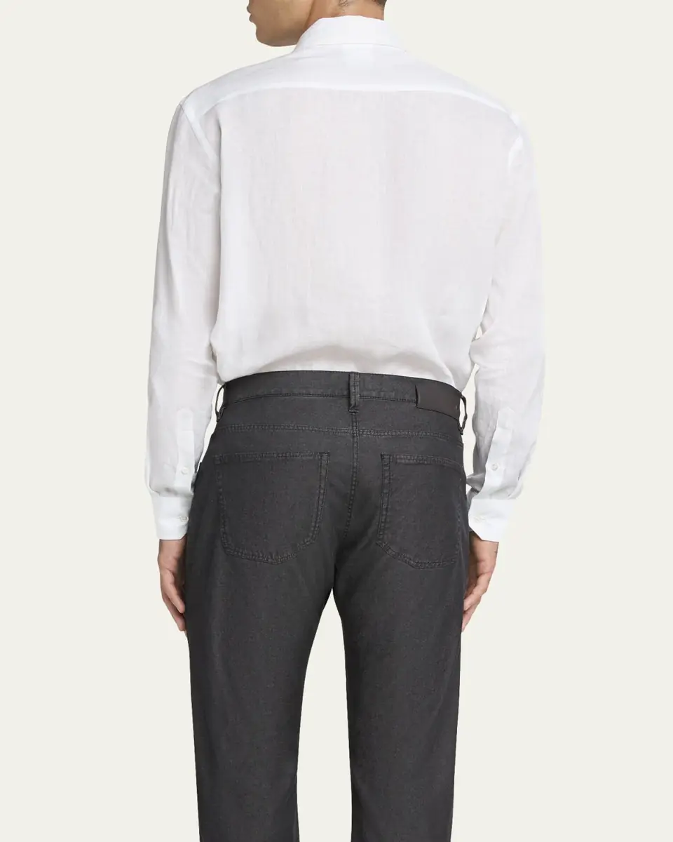 Giorgio Armani Men's Classic Solid Linen Sport Shirt | Thumbnail 6