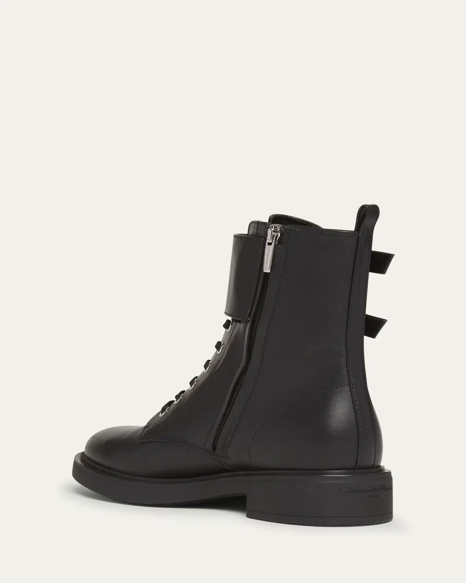Gianvito Rossi Leather Buckle Cuff Combat Booties | Thumbnail 2 Gianvito Rossi Leather Buckle Cuff Combat Booties | Thumbnail 2