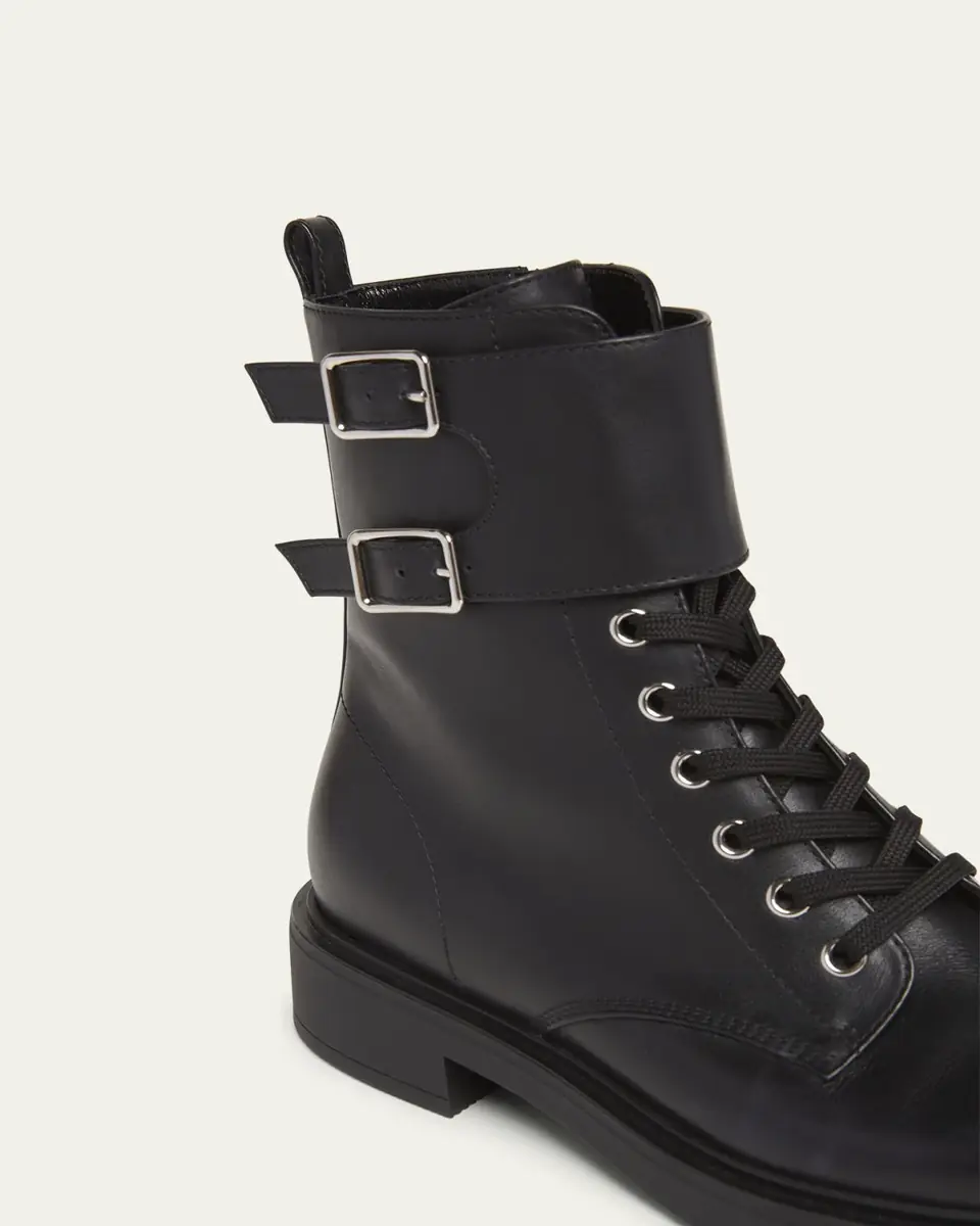 Gianvito Rossi Leather Buckle Cuff Combat Booties | Thumbnail 3 Gianvito Rossi Leather Buckle Cuff Combat Booties | Thumbnail 3