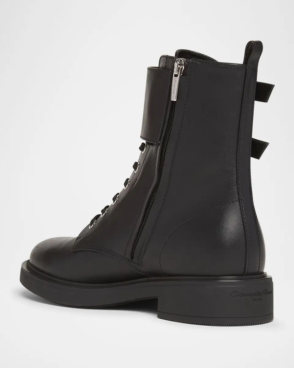 Gianvito Rossi Leather Buckle Cuff Combat Booties | Thumbnail 4 Gianvito Rossi Leather Buckle Cuff Combat Booties | Thumbnail 4