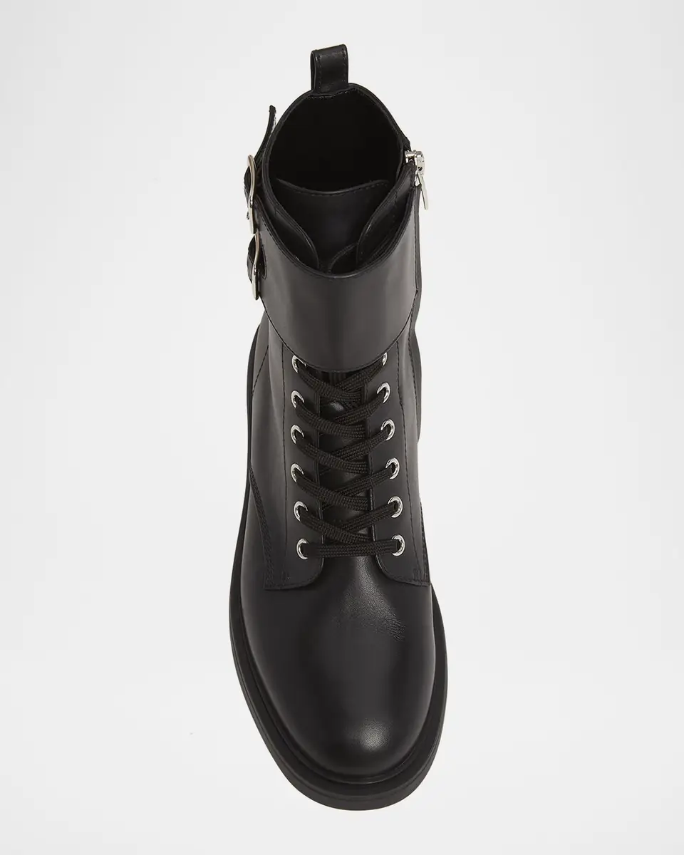 Gianvito Rossi Leather Buckle Cuff Combat Booties | Thumbnail 6 Gianvito Rossi Leather Buckle Cuff Combat Booties | Thumbnail 6
