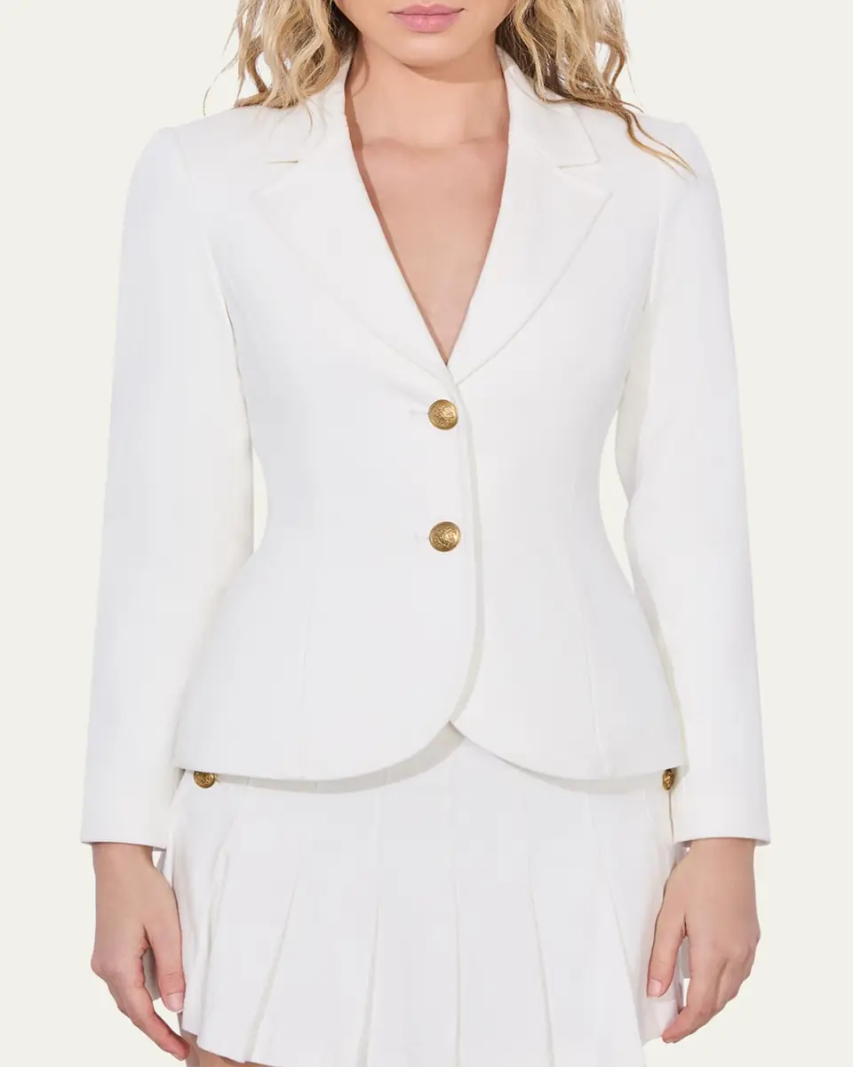 Alice + Olivia Iana Denim Sculpted Blazer | Thumbnail 3 Alice + Olivia Iana Denim Sculpted Blazer | Thumbnail 3