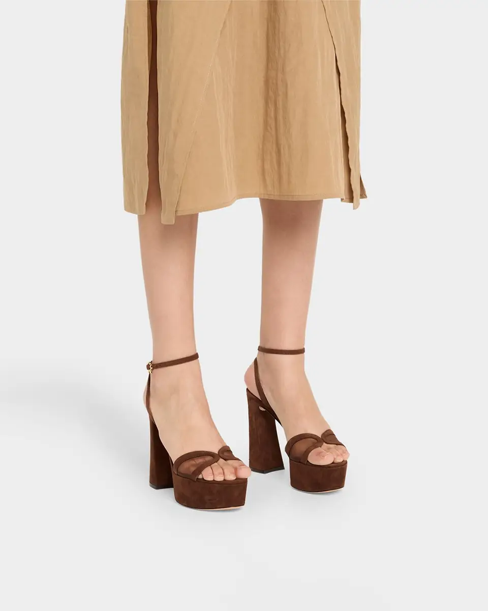 Gianvito Rossi Suede Mesh Platform Sandals | Thumbnail 2