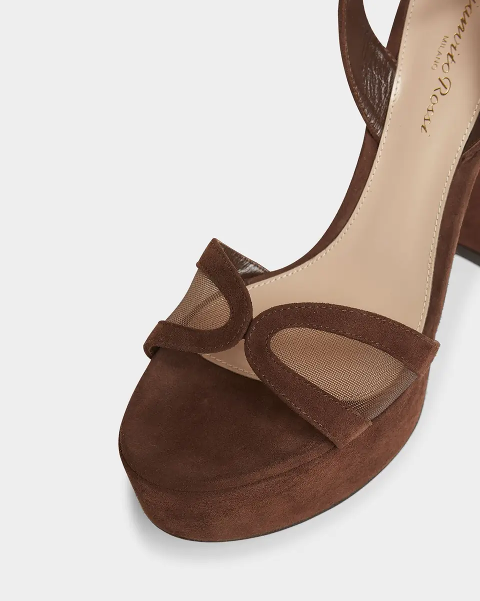 Gianvito Rossi Suede Mesh Platform Sandals | Thumbnail 5