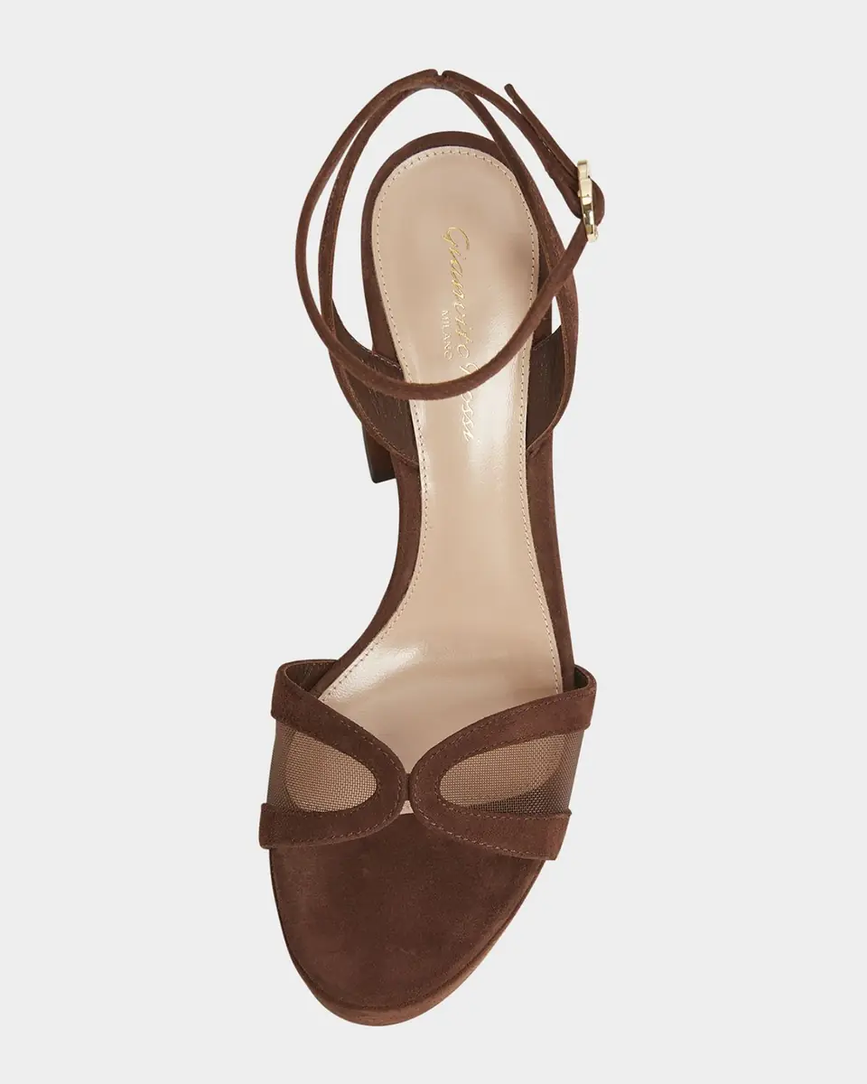 Gianvito Rossi Suede Mesh Platform Sandals | Thumbnail 8